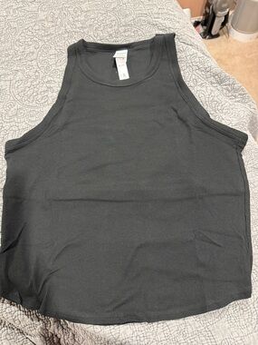 NWT PINK Victoria's Secret Black Ribbed Crew Tank